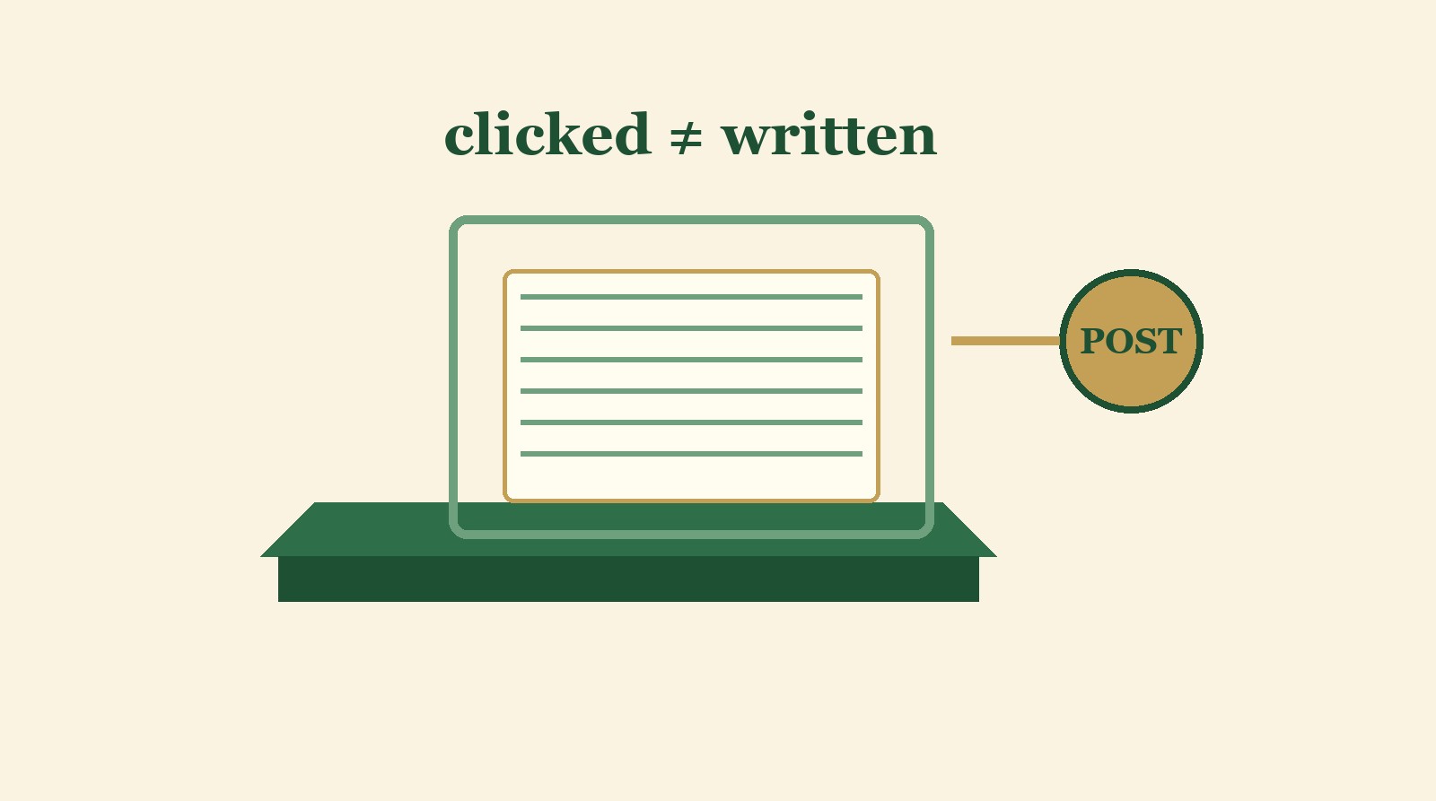 A pinstriped robot pressing a glowing button on a ledger while a clear sheet of glass sits unseen over the page, the ink beneath it blank